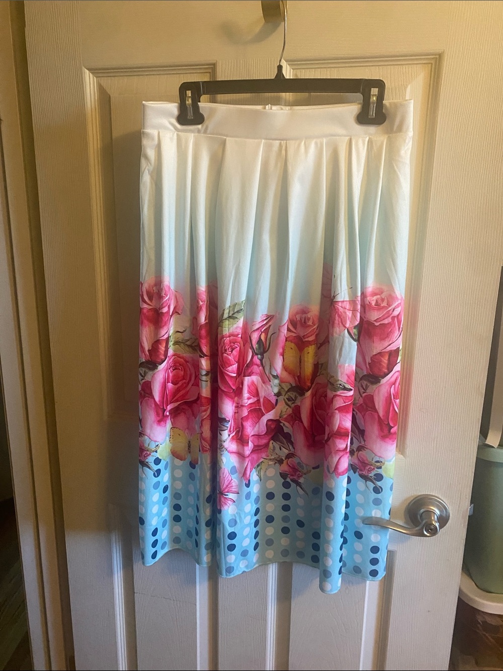 Floral Pink Rose A-Line Skirt